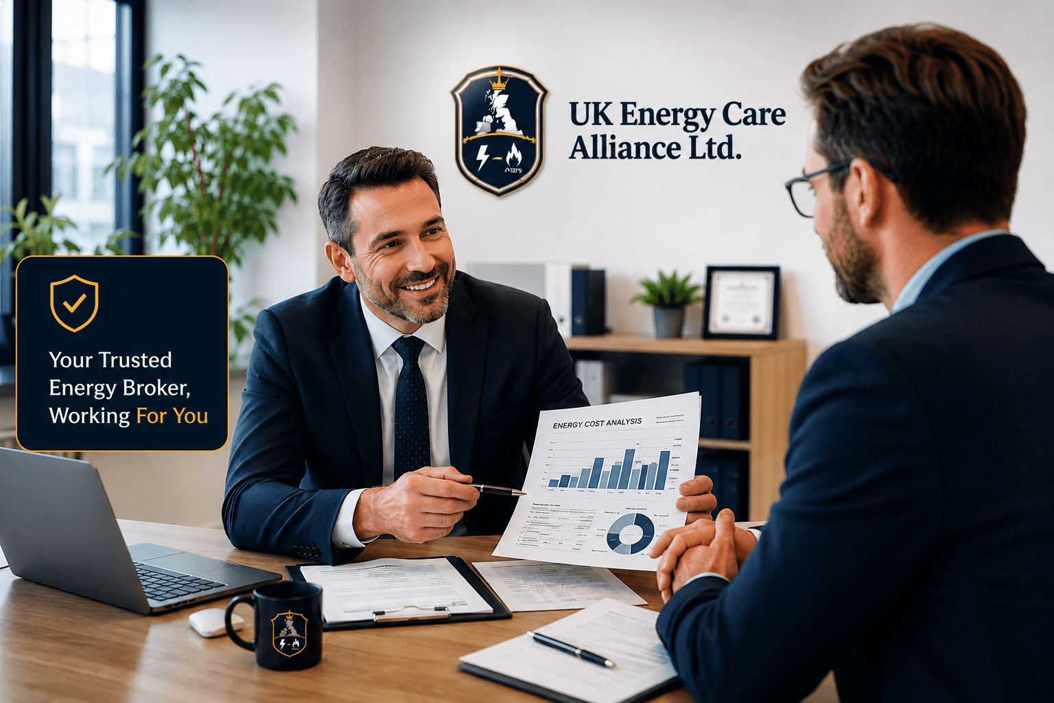UK Energy Care Alliance — trusted energy broker meeting with a client